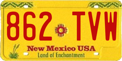 NM license plate 862TVW