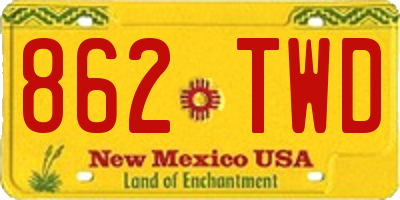 NM license plate 862TWD