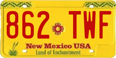 NM license plate 862TWF