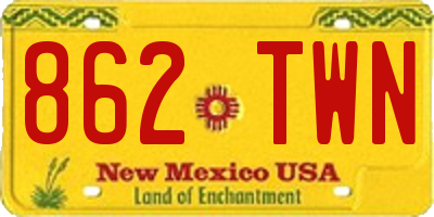 NM license plate 862TWN