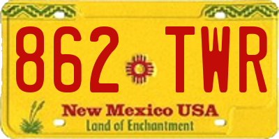 NM license plate 862TWR