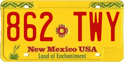 NM license plate 862TWY