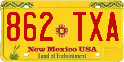 NM license plate 862TXA