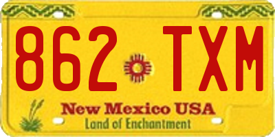 NM license plate 862TXM