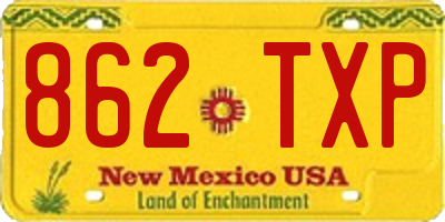 NM license plate 862TXP