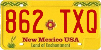 NM license plate 862TXQ