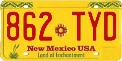 NM license plate 862TYD