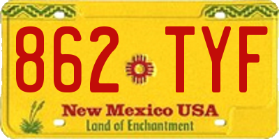 NM license plate 862TYF