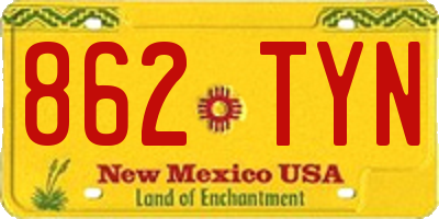 NM license plate 862TYN