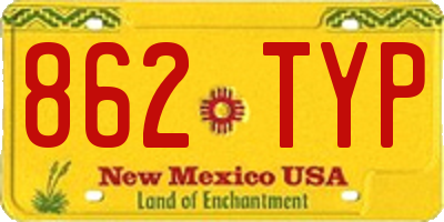 NM license plate 862TYP