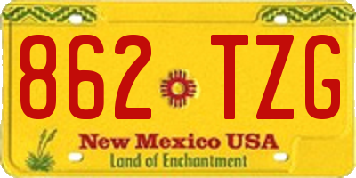 NM license plate 862TZG