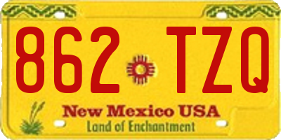 NM license plate 862TZQ