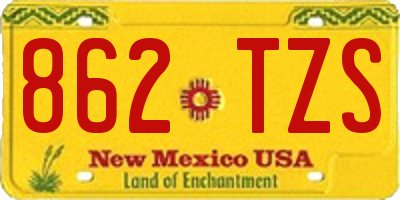 NM license plate 862TZS