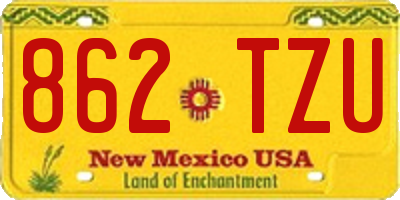 NM license plate 862TZU