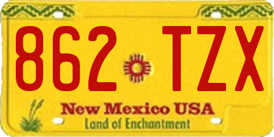 NM license plate 862TZX