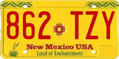 NM license plate 862TZY