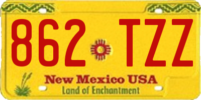 NM license plate 862TZZ