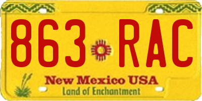 NM license plate 863RAC