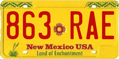 NM license plate 863RAE