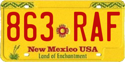 NM license plate 863RAF