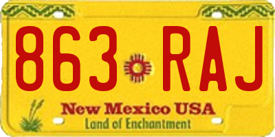 NM license plate 863RAJ