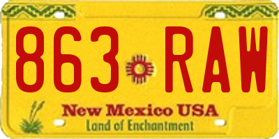 NM license plate 863RAW
