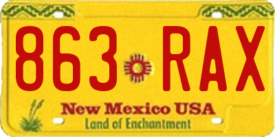 NM license plate 863RAX