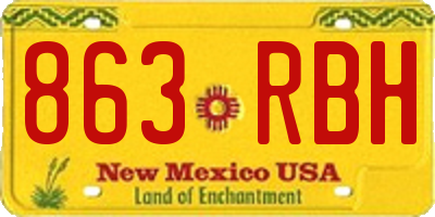 NM license plate 863RBH