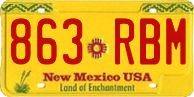 NM license plate 863RBM