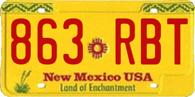 NM license plate 863RBT