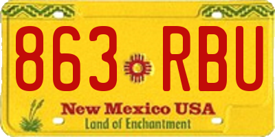 NM license plate 863RBU