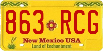 NM license plate 863RCG