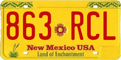 NM license plate 863RCL