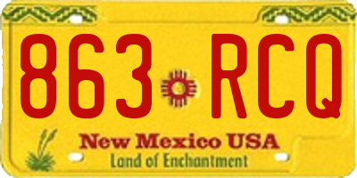 NM license plate 863RCQ
