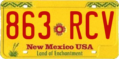 NM license plate 863RCV