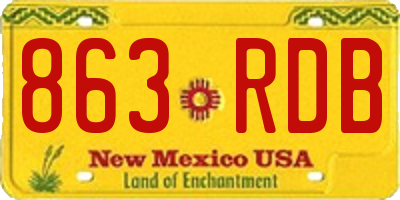 NM license plate 863RDB