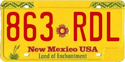 NM license plate 863RDL
