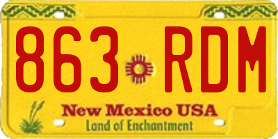 NM license plate 863RDM