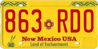 NM license plate 863RDO