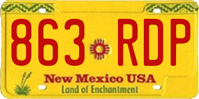 NM license plate 863RDP