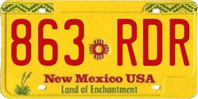 NM license plate 863RDR