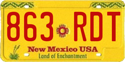 NM license plate 863RDT