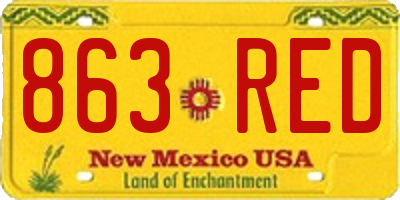 NM license plate 863RED