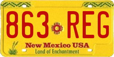 NM license plate 863REG