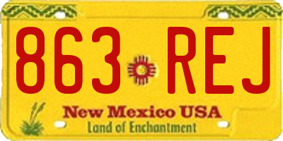 NM license plate 863REJ
