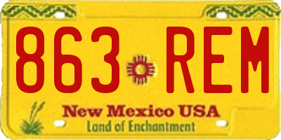 NM license plate 863REM