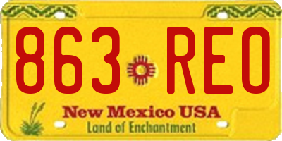 NM license plate 863REO
