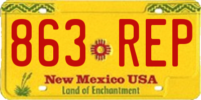 NM license plate 863REP