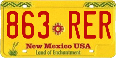 NM license plate 863RER