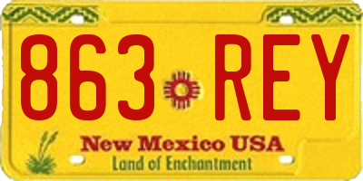NM license plate 863REY